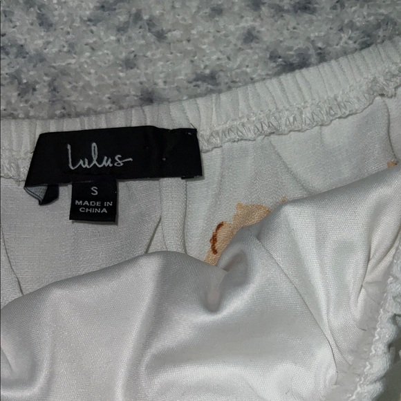 Lulu's White and Orange Floral Off-Shoulder Dress - Picture 2 of 6